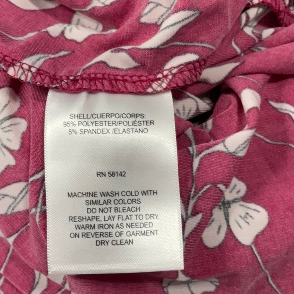 Maggy London Dark Pink & White Long Maxi Dress, Size 8 - Picture 6 of 7